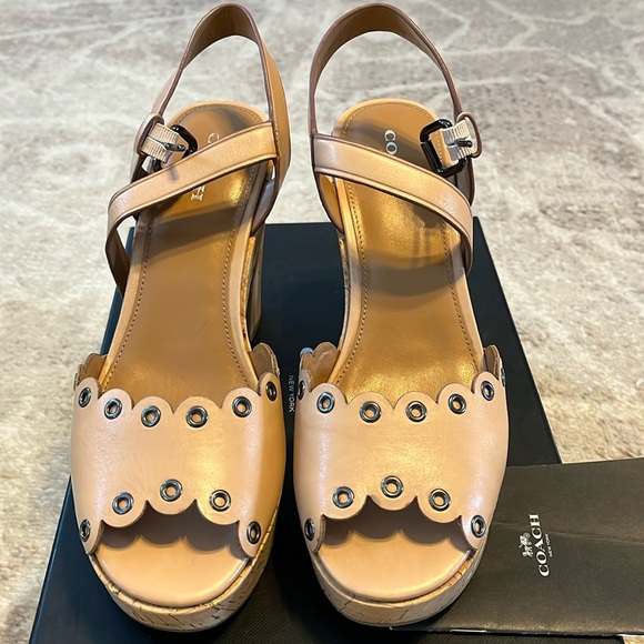 NWT COACH APRIL SOFT VEG LEATHER IN BEECHWOOD COLOR, SIZE 8M - Picture 2 of 10